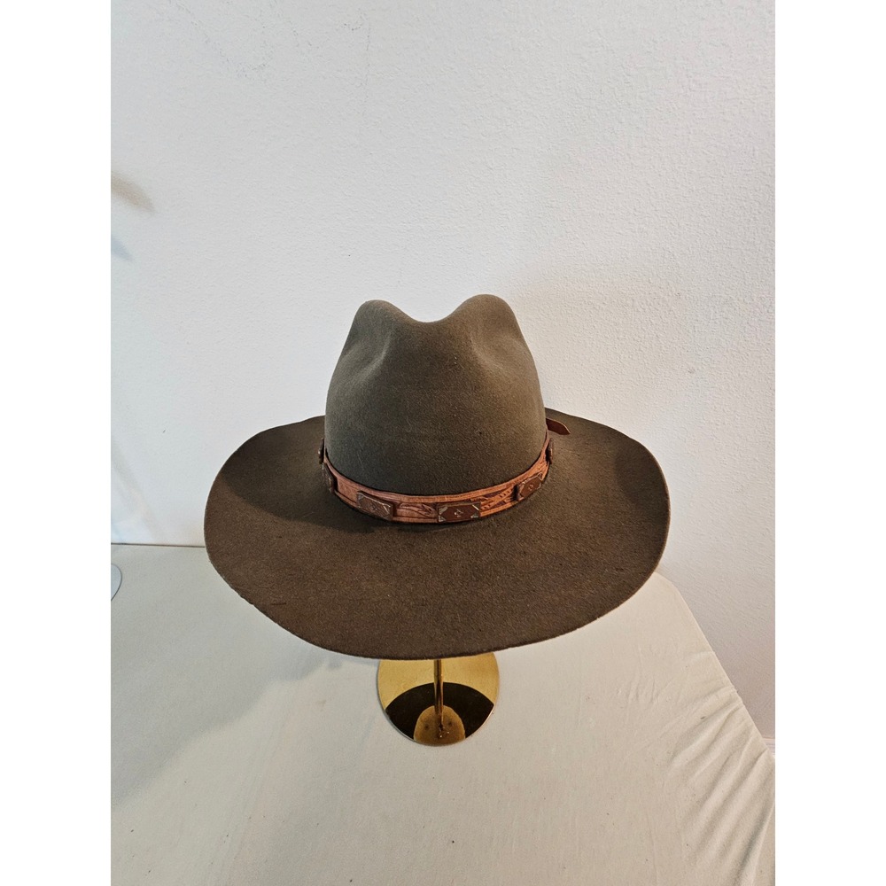 Mallory by Stetson 7 1/8 Brown Pure Wool Fedora Vintage Hat